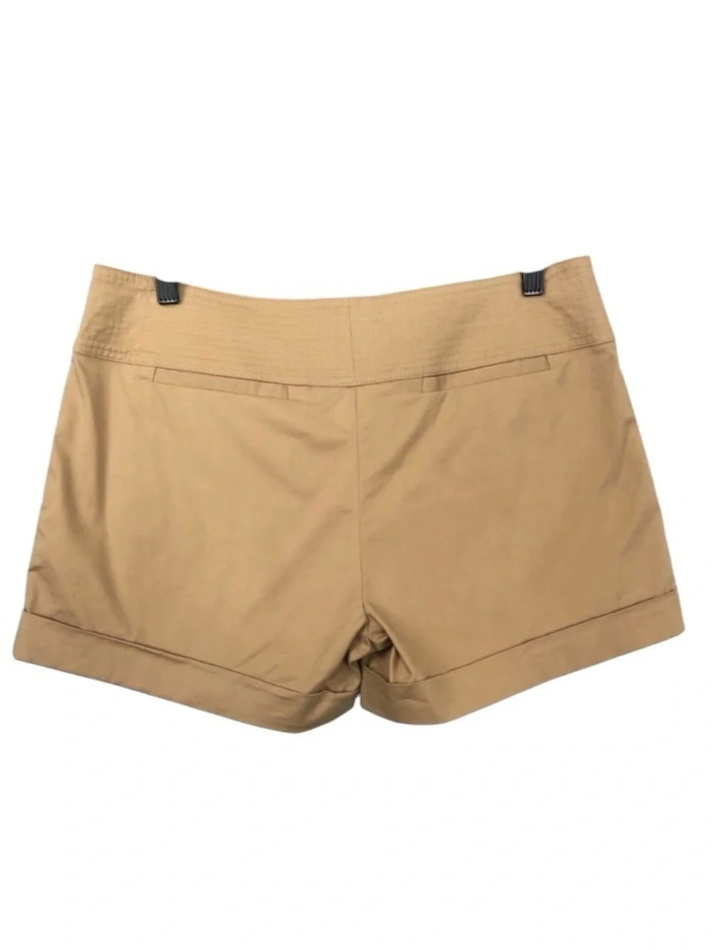 Tory Burch Clarence Chino Shorts Tan Khaki Pleated Cuffed Cotton Size 4 $175